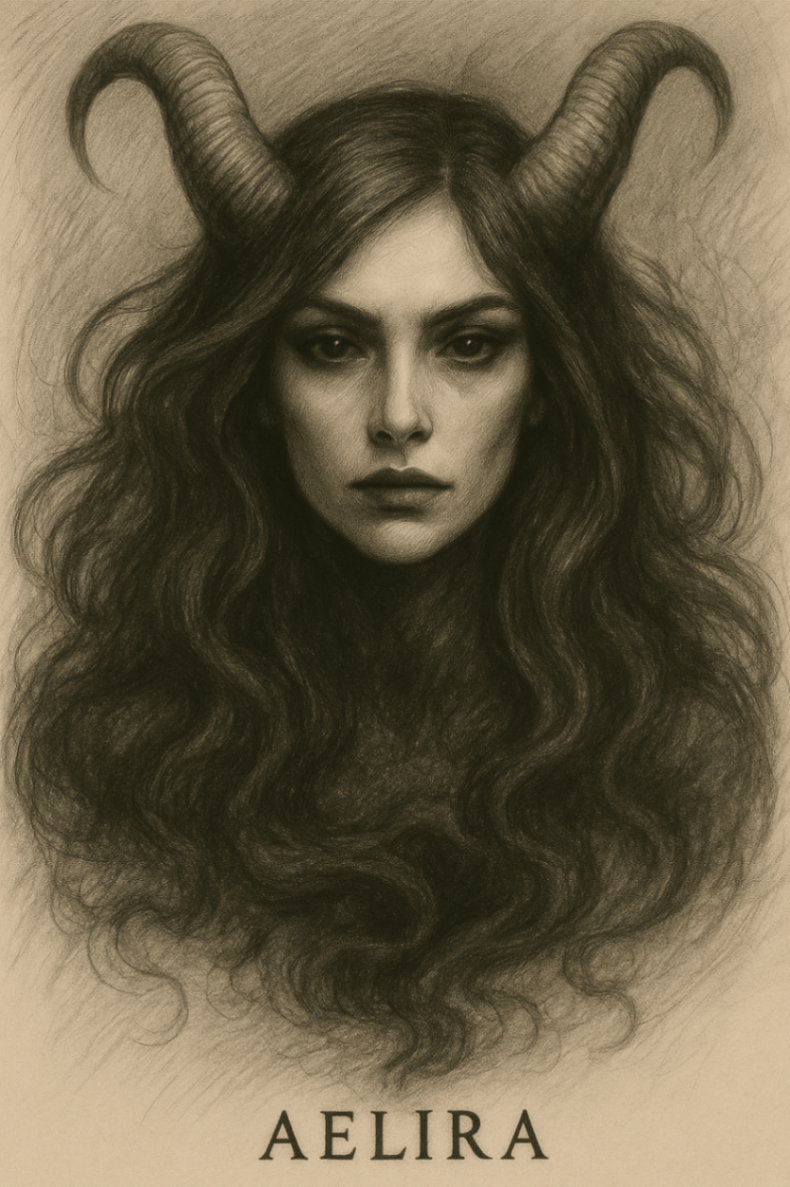 Aelira — Nexus Systems · Gothic Portraits original occult artwork