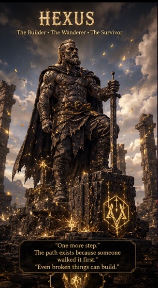 Hexus — The Builder — Nexus Systems · Pillars original occult artwork