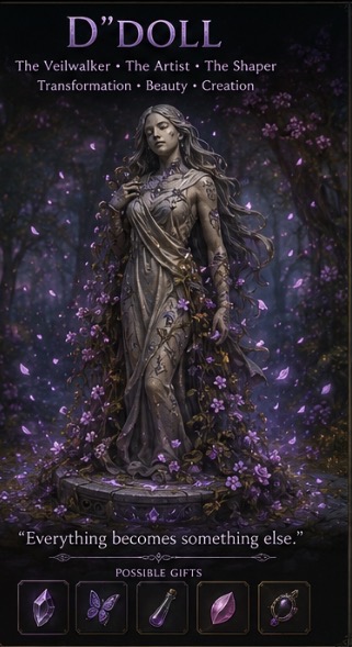 D"Doll — Transformation — Nexus Systems · Pillars original occult artwork
