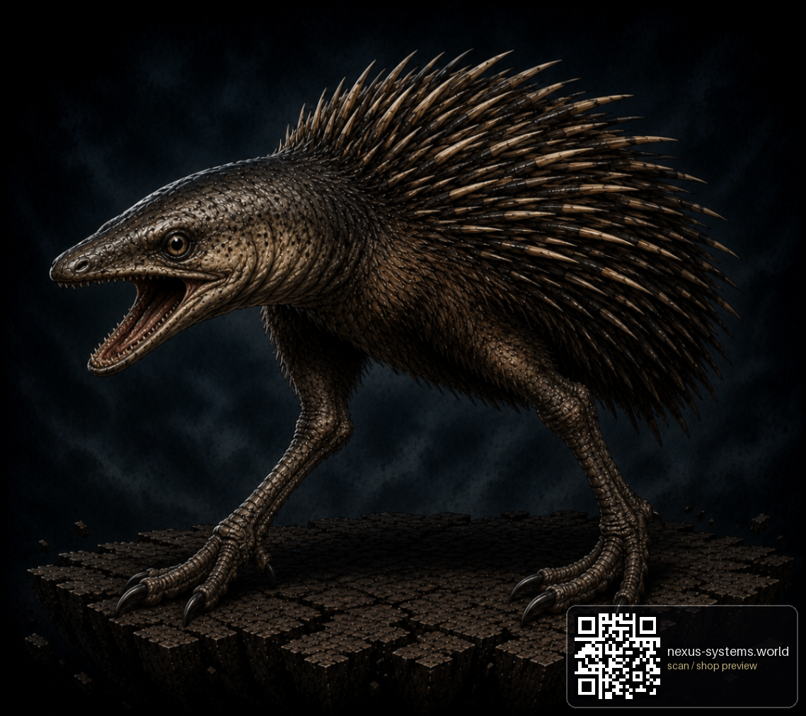 Echidna Raptor — Nexus Systems · Mythic Beasts original occult artwork