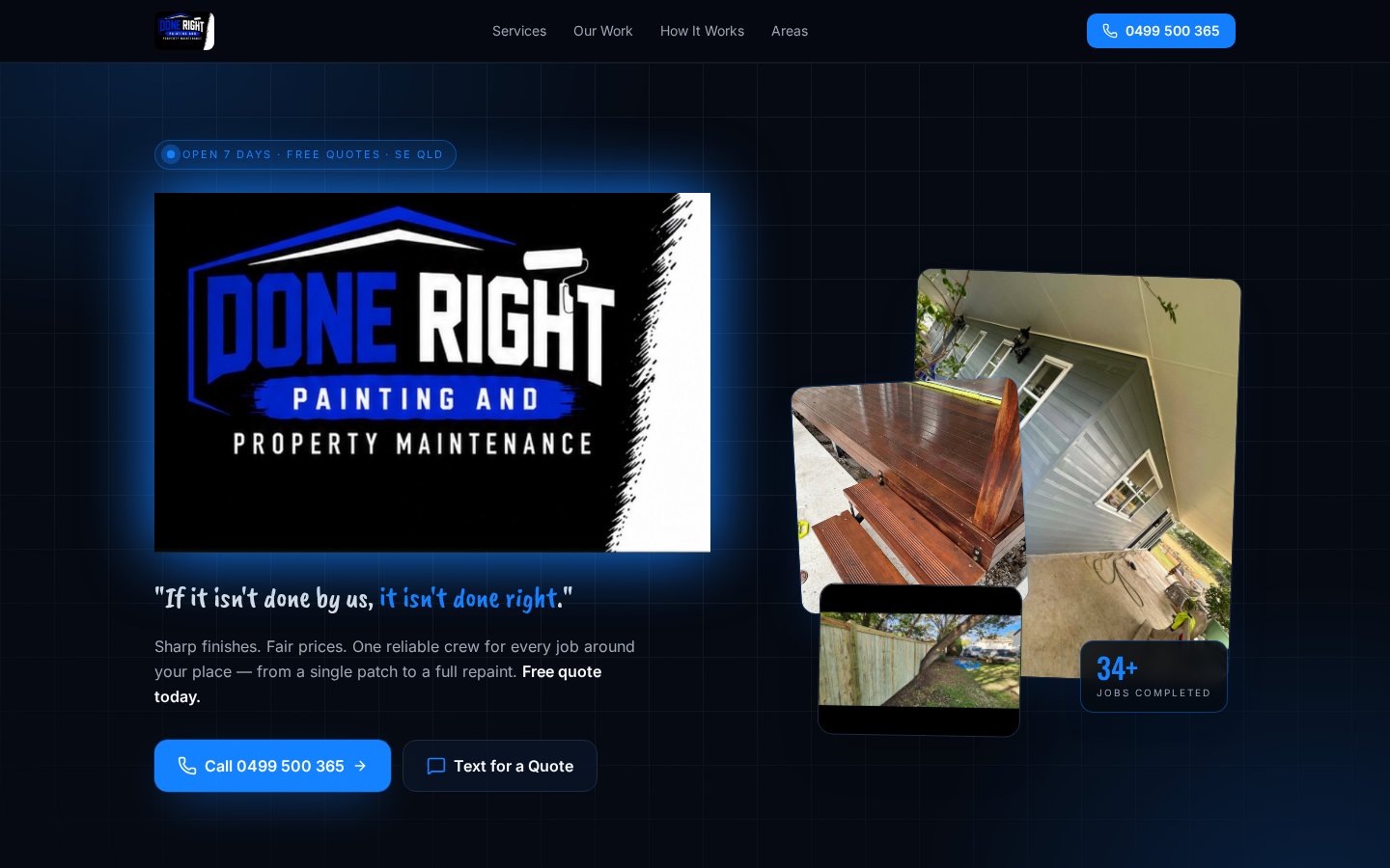 Homepage of Done Right Painting & Property Maintenance (done-right.live)