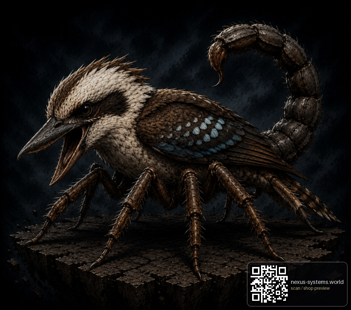 Kookaburra Scorpion — Nexus Systems · Mythic Beasts original occult artwork