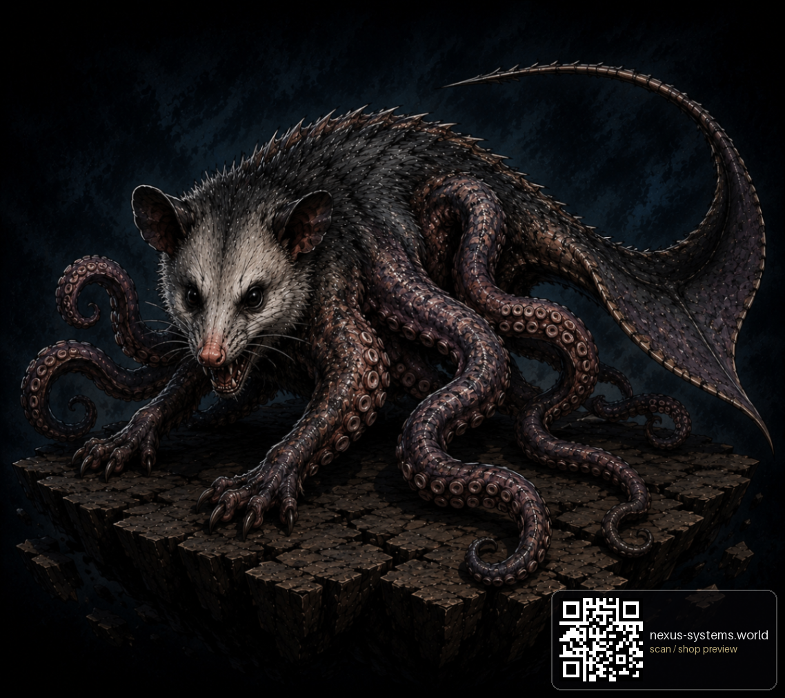Opossum Kraken — Nexus Systems · Mythic Beasts original occult artwork
