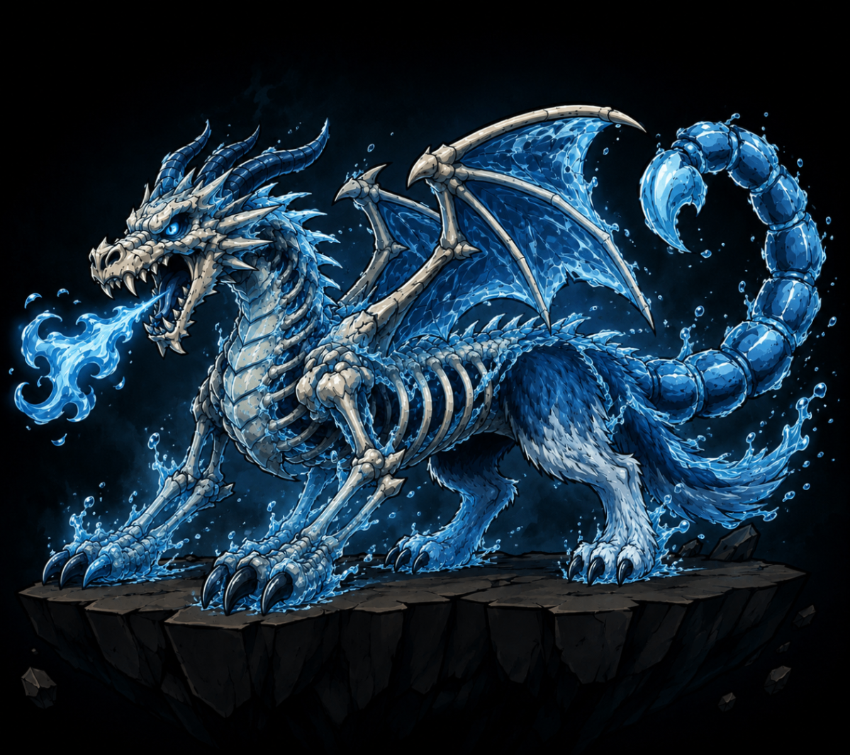 Tide Drake — Nexus Systems · Elemental Drakes original occult artwork