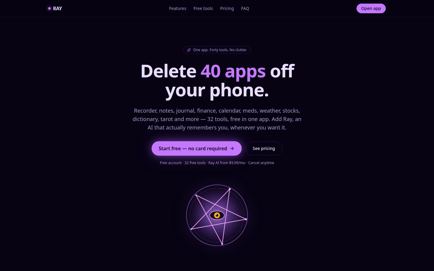 Homepage of Ray — private AI (raytech.live)