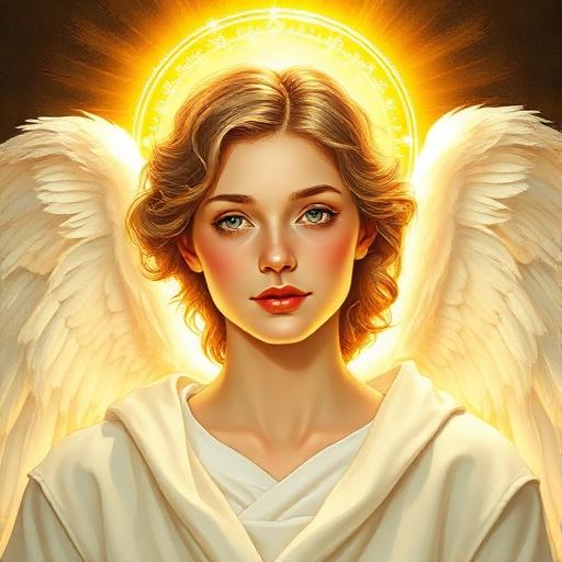 Angelic: A haloed figure in white robes.